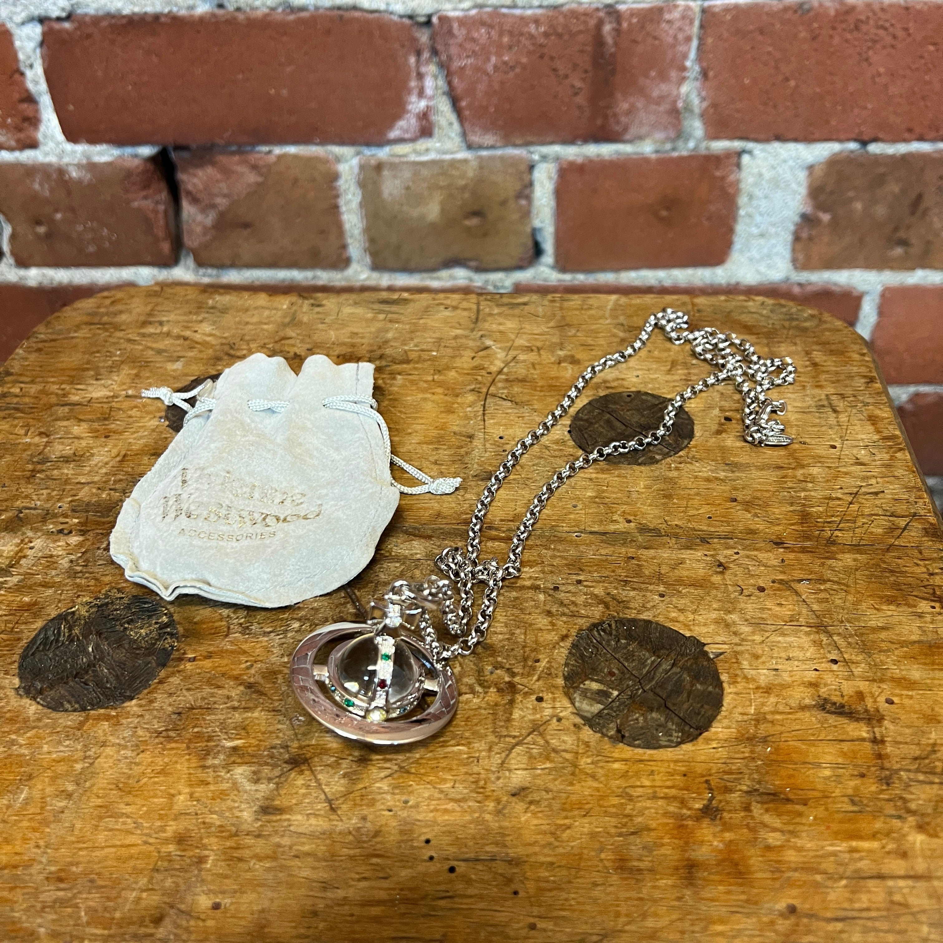 VIVIENNE WESTWOOD LARGE 3D Silver Pearl Orb Pendant Long Necklace £67.99 -  PicClick UK